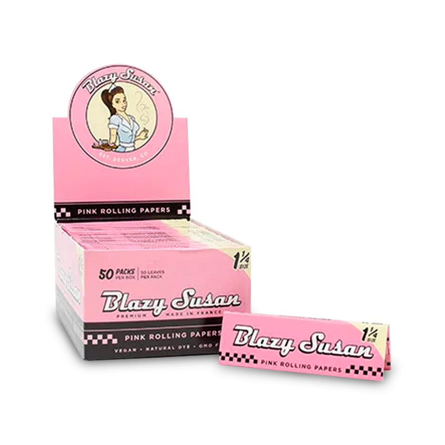 BLAZY SUSAN ROLLING PAPER 1 1/4 50PC/BOX PINK