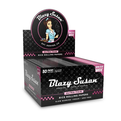 BLAZY SUSAN ULTRA THIN RICE ROLLING PAPERS KING SIZE WIDE (50CT)