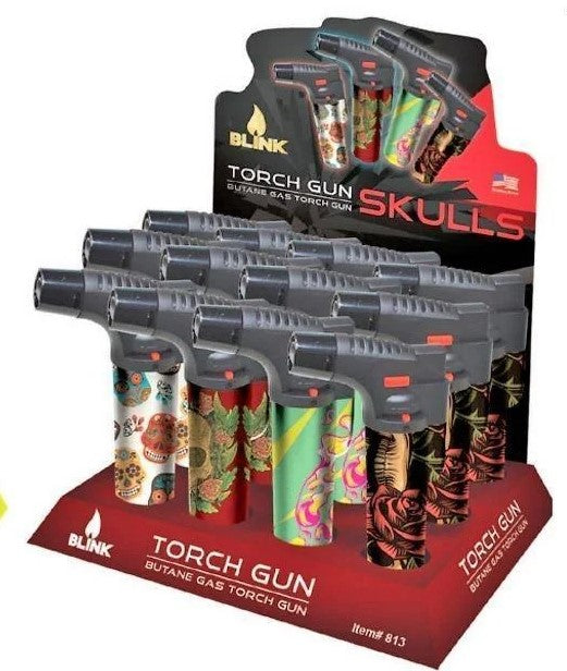 BLINK MED TORCH GUN 12CT/DISPLAY SKULL THEME