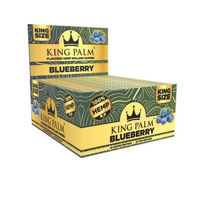 KING PALM ROLLING PAPERS & FILTER KS 22CT/PK 32/PK BLUEBERRY