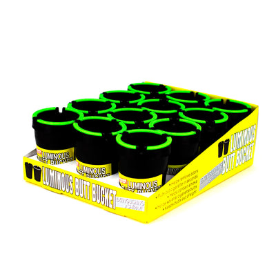 BUTT BUCKET ASHTRAY GLOW IN DARK 12/DISPLAY BLACK