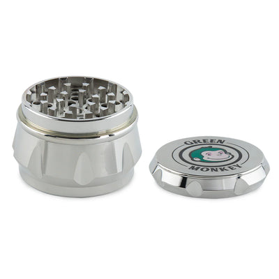 GREEN MONKEY BABOON GRINDER 50MM 4PT ZINC SILVER