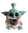 WPYHS92 SILICONE WATERPIPE 5' BABY YODA W/PRINTING (H203-5)