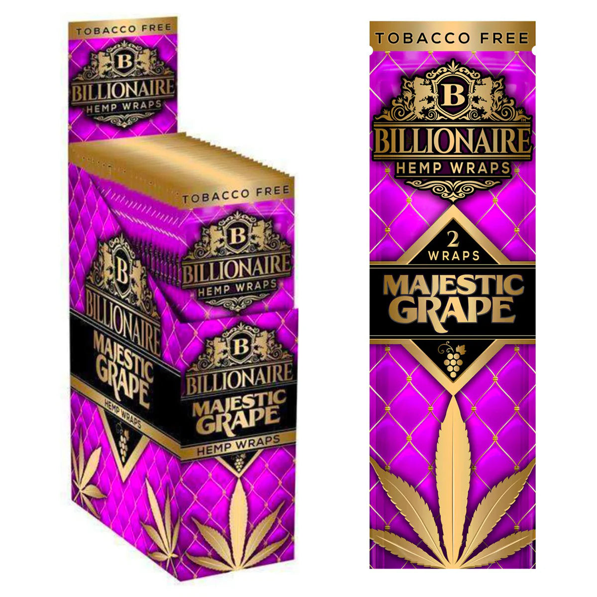 BILLIONAIRE HEMP WRAPS 25PK MAJESTIC GRAPE