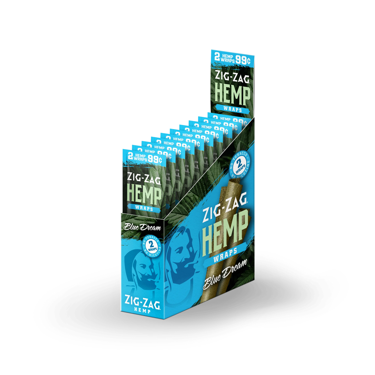 ZIG ZAG HEMP WRAPS 2PK 25PK/BOX BLUE DREAM