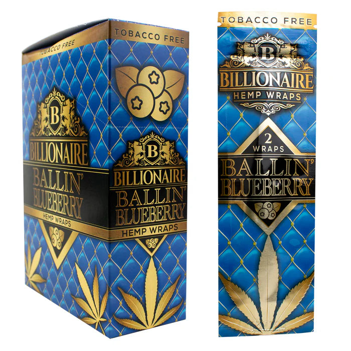 BILLIONAIRE HEMP WRAPS 25PK BALLIN BLUEBERRY