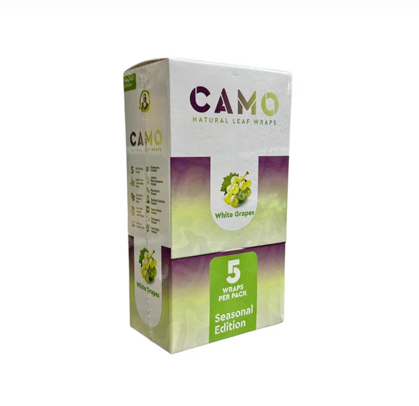CAMO NATURAL LEAF WRAP 5CT/PK 25PK SEASONAL EDITION WHITE GRAPES