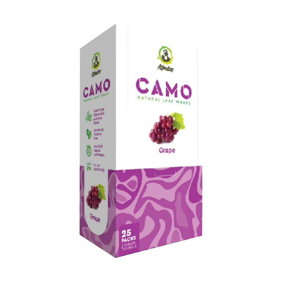CAMO NATURAL LEAF WRAPS 25PK 25CT - GRAPE