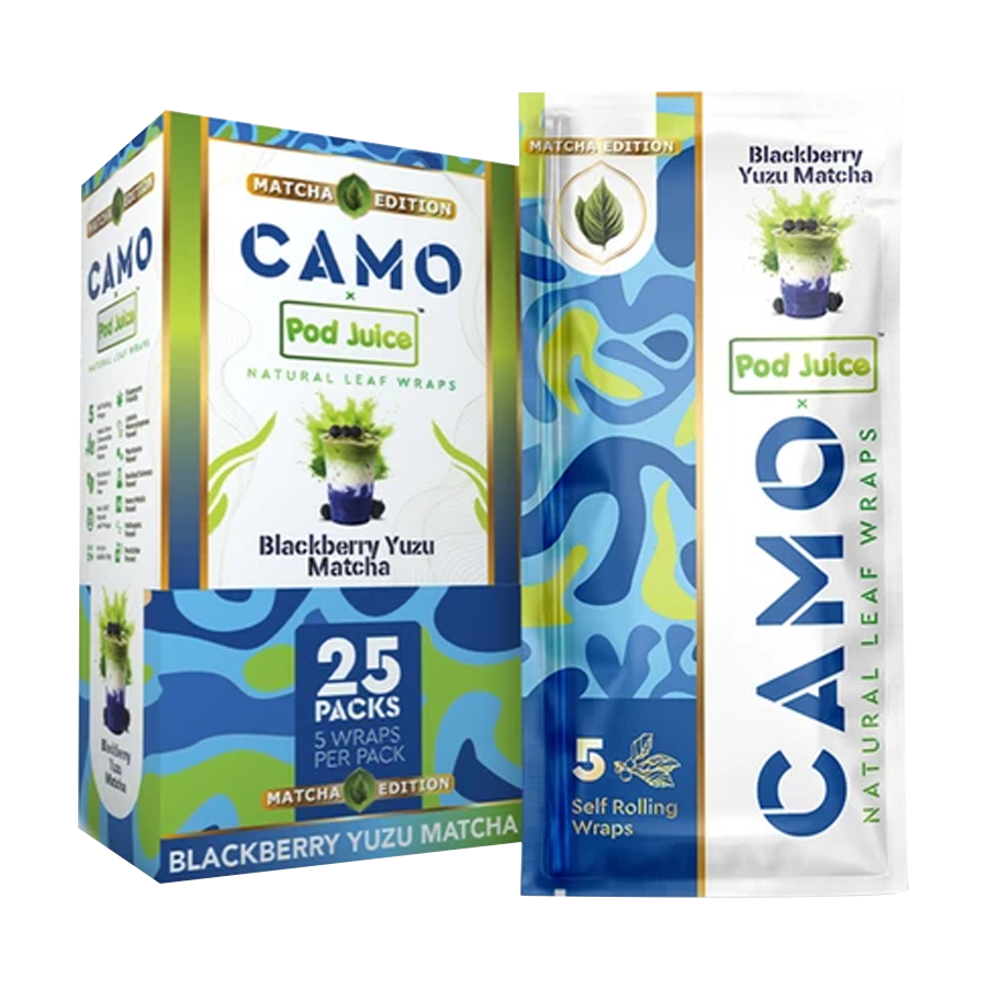 CAMO X POD JUICE WRAPS MATHCA EDITION 25PK / BOX | BLACKBERRY YUZU MATCHA