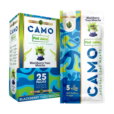 CAMO X POD JUICE WRAPS MATHCA EDITION 25PK / BOX | BLACKBERRY YUZU MATCHA
