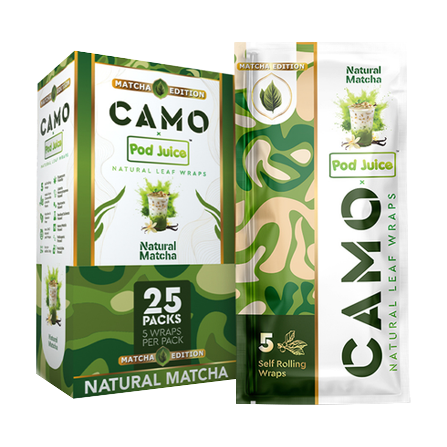 CAMO X POD JUICE WRAPS MATHCA EDITION 25PK / BOX | NATURAL MATCHA