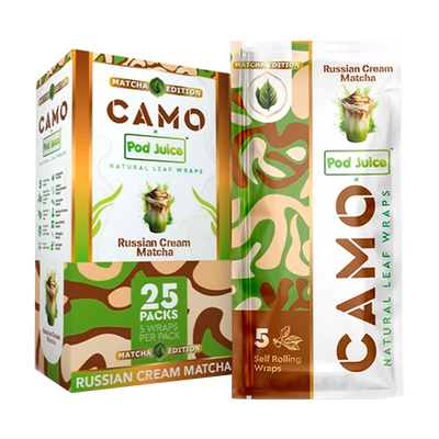 CAMO X POD JUICE WRAPS MATHCA EDITION 25PK / BOX | RUSSIAN CREAM MATCHA