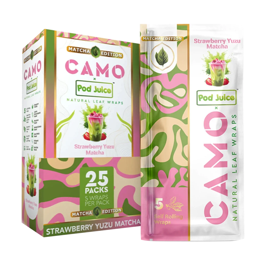 CAMO X POD JUICE WRAPS MATHCA EDITION 25PK / BOX | STRAWBERRY YUZU MATCHA