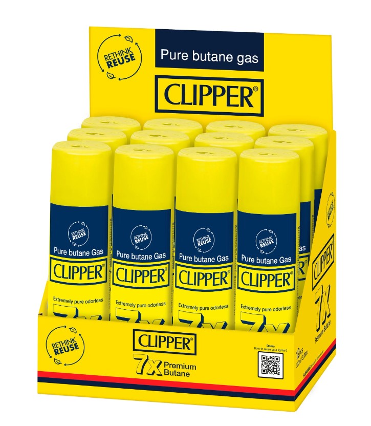 CLIPPER BUTANE FUEL 138ML 12PCS/DISPLAY