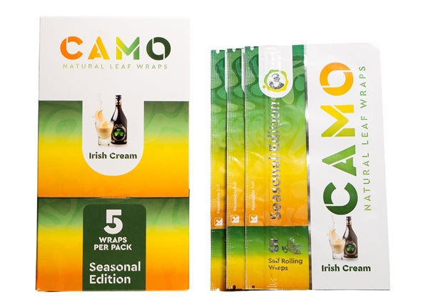 CAMO NATURAL LEAF WRAP 5CT/PK 25PK SEASONAL EDITION IRISH CREAM