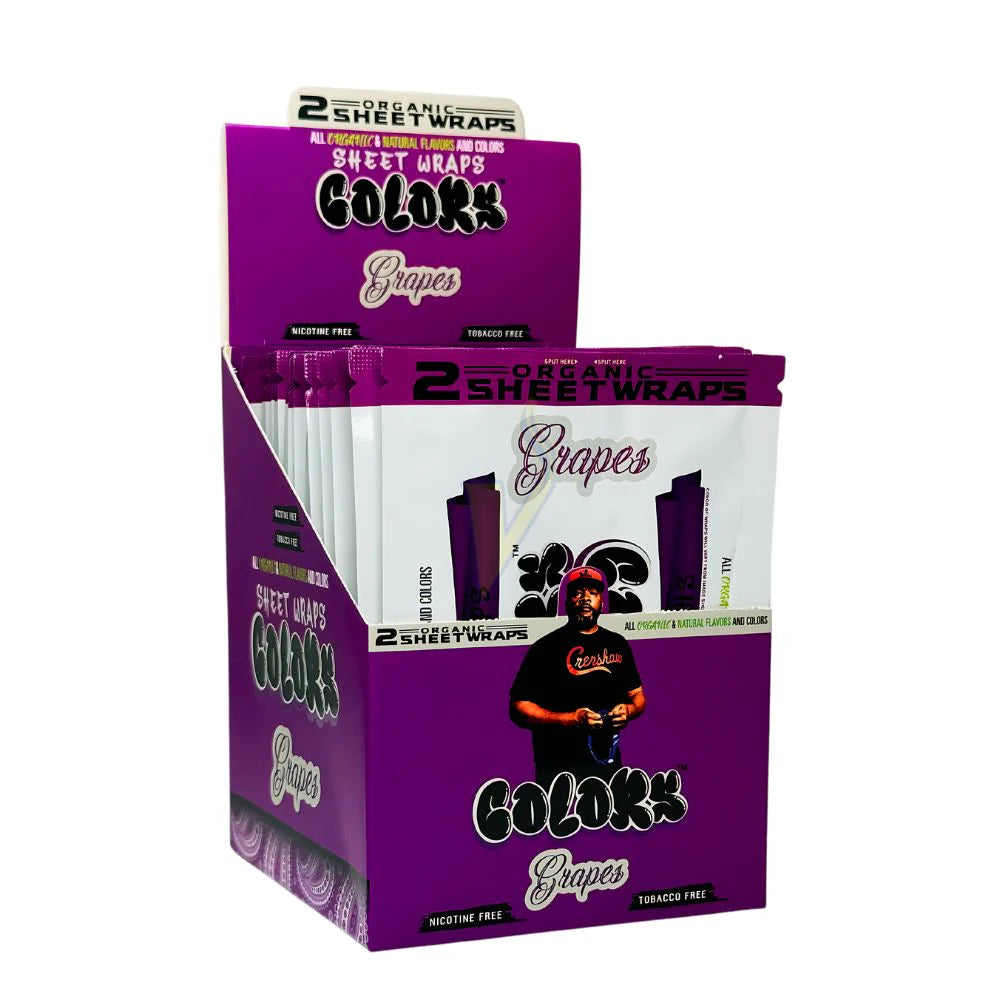 COLORS ORGANIC SHEET WRAPS 2pk 25ct/BOX GRAPES