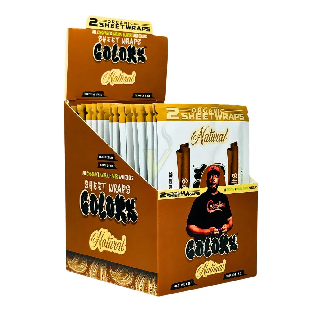 COLORS ORGANIC SHEET WRAPS 2pk 25ct/BOX NATURAL