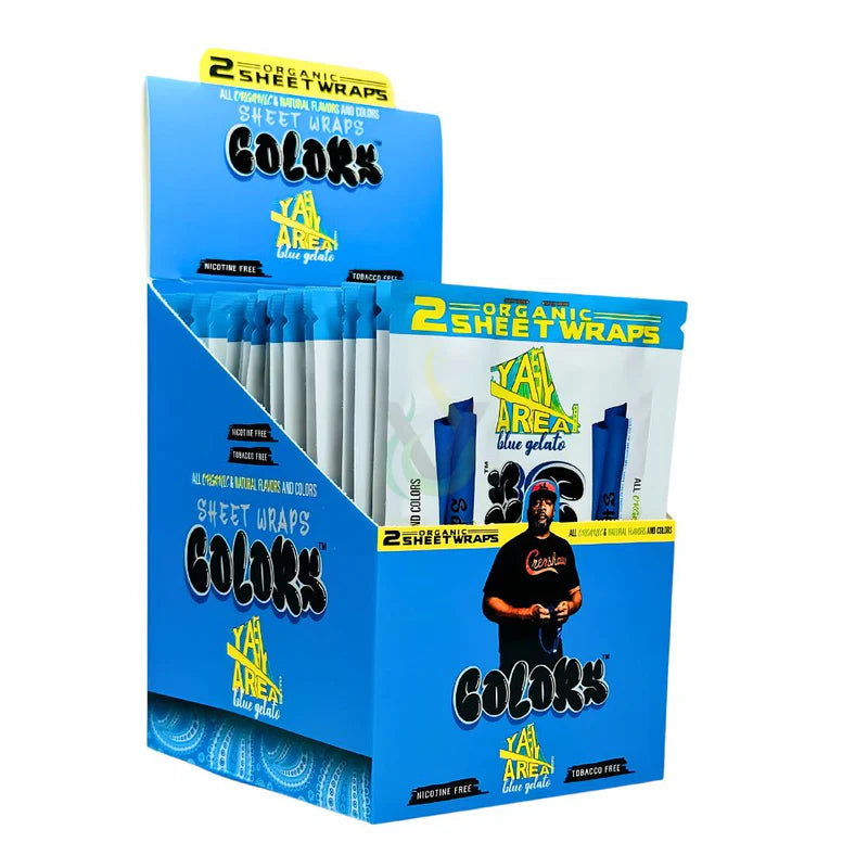 COLORS ORGANIC SHEET WRAPS 2pk 25ct/BOX YAY AREA BLUE GELATO