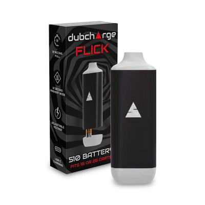 DUB CHARGE FLICK BATTERY 500mah FITS upto 2g CARTS BLACK