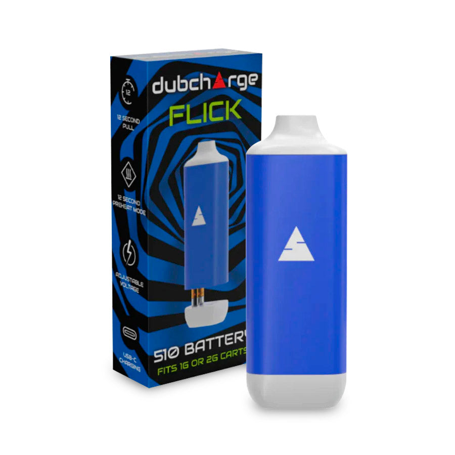DUB CHARGE FLICK BATTERY 500mah FITS upto 2g CARTS BLUE