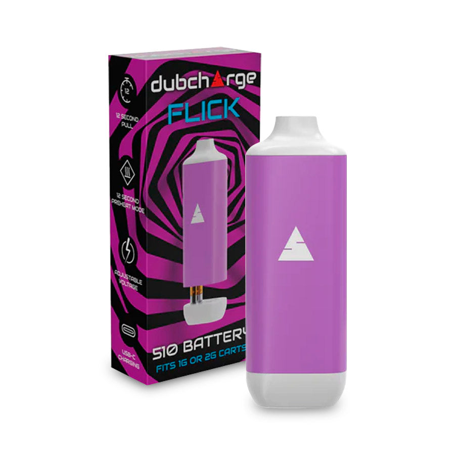 DUB CHARGE FLICK BATTERY 500mah FITS upto 2g CARTS PURPLE