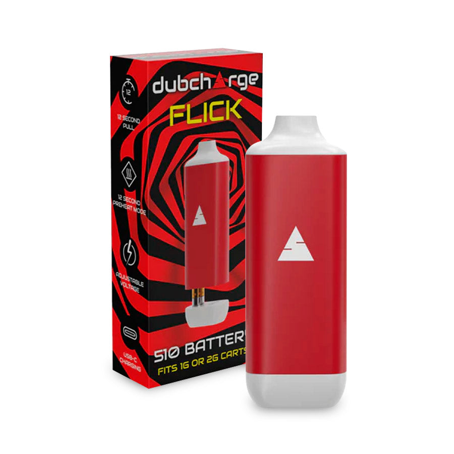 DUB CHARGE FLICK BATTERY 500mah FITS upto 2g CARTS RED