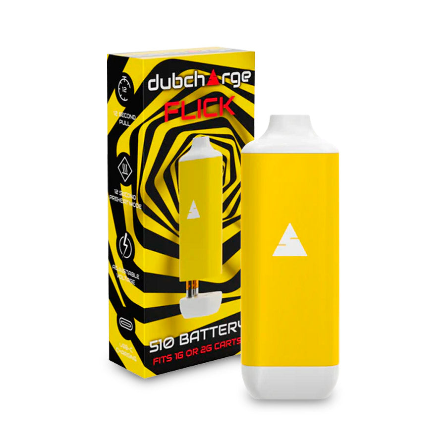 DUB CHARGE FLICK BATTERY 500mah FITS upto 2g CARTS YELLOW