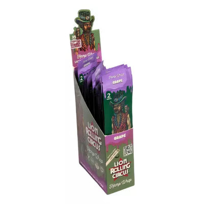 LION ROLLING CIRCUS HEMP WRAPS 25 PACKS GRAPE FLAVOR