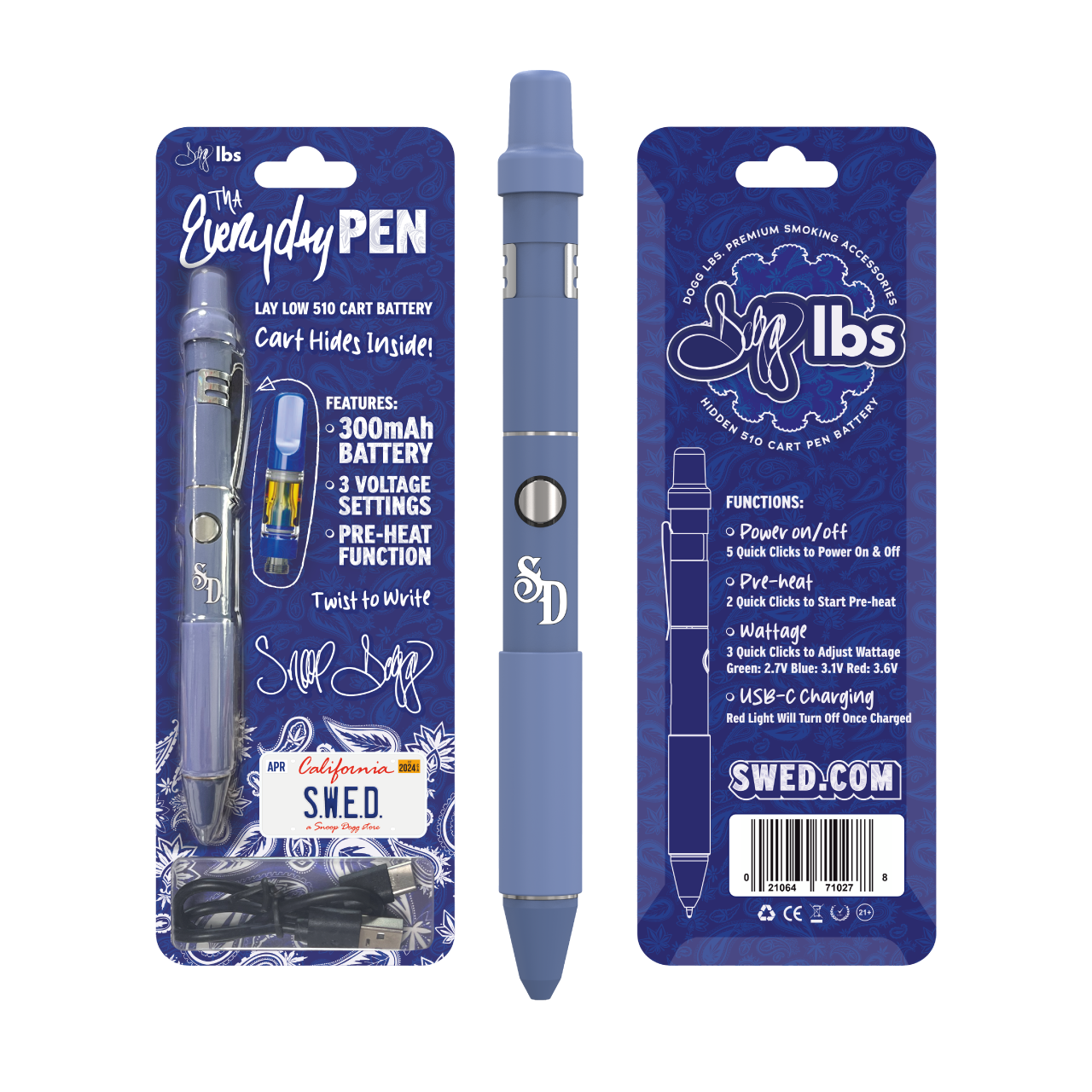 DOGG LBS THA EVERYDAY PEN 510 CART BATTERY BLUE