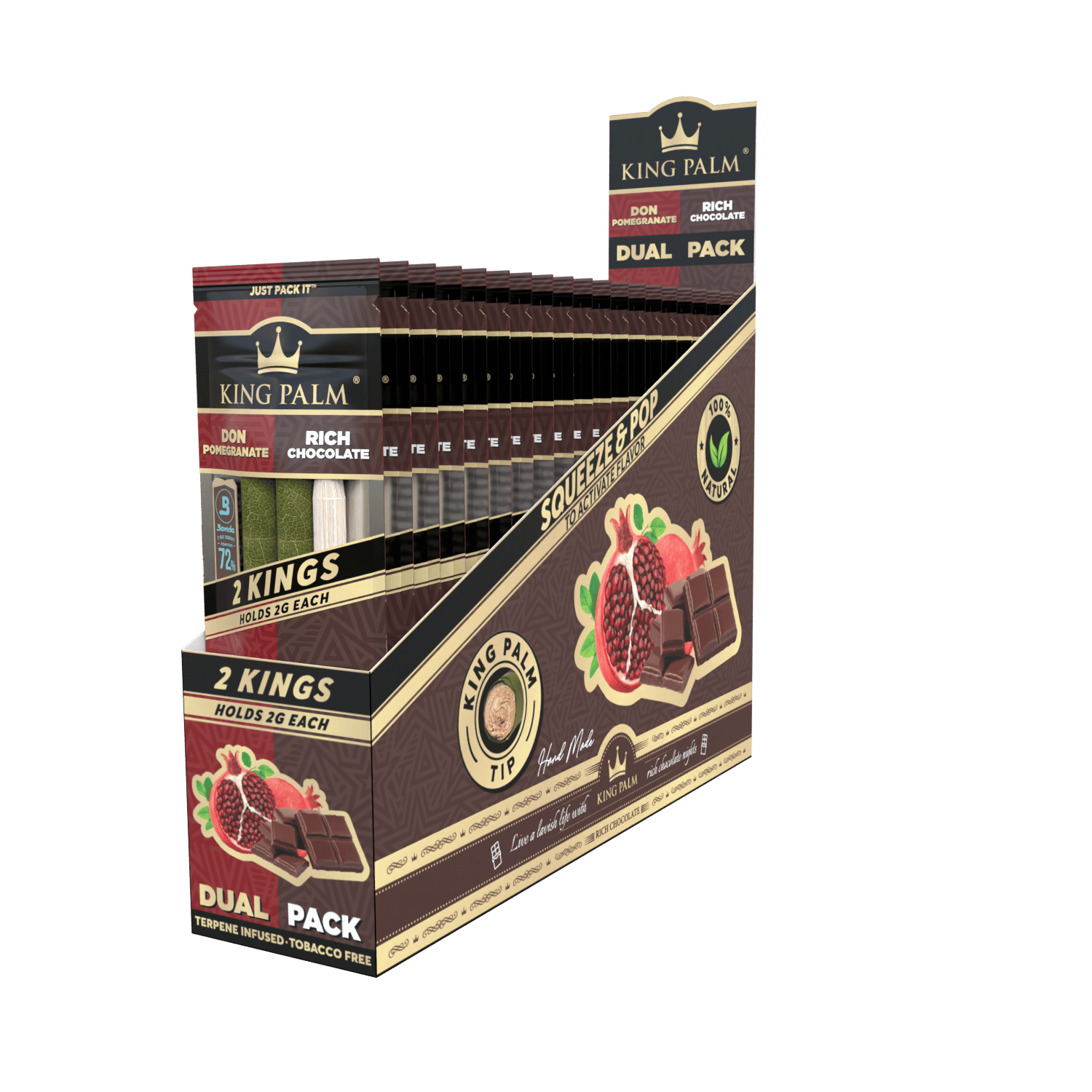 KING PALM CONES DUAL PACK K/S DON POMEGRANATE / RICH CHOCOLATE