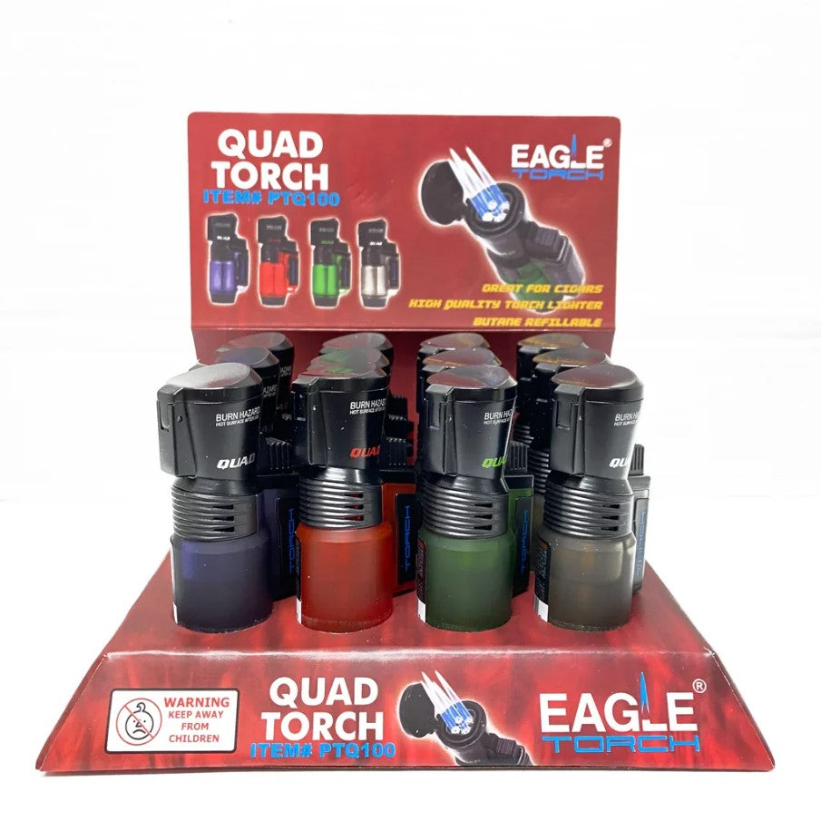 EAGLE TORCH LUXURY QUAD FLAME 12CT/DISPLAY PTQ100/00976