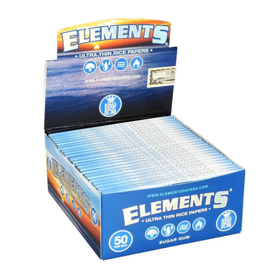 ELEMENTS PAPERS KINGSIZE SLIM 50 PACKS/BOX 33 LEAVES/PACK