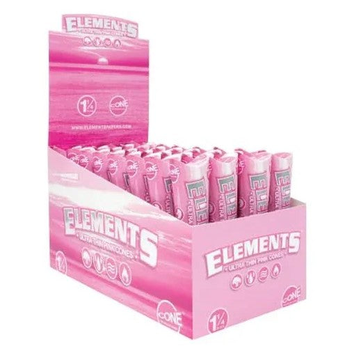 ELEMENTS ULTRA THIN PINK CONES 1 1/4SIZE 6/PK 327PK BOX