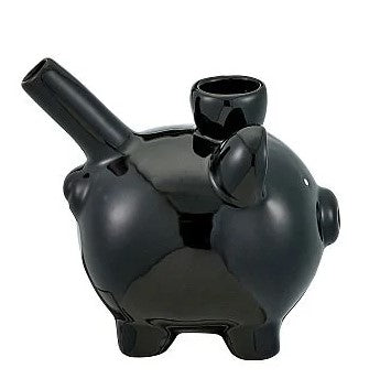 FASHIONCRAFT BLACK PIGGY CERAMIC PIPE