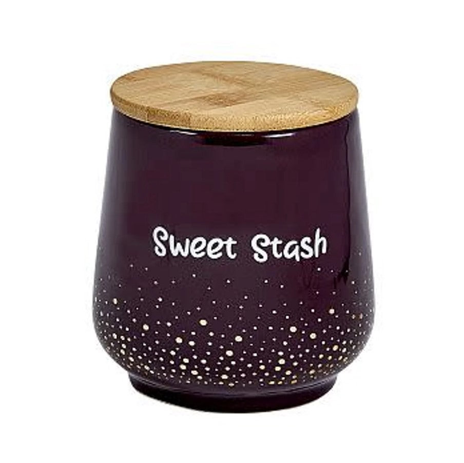 FASHIONCRAFT LUXURY CERAMIC CANISTER SWEET STASH PURPLE