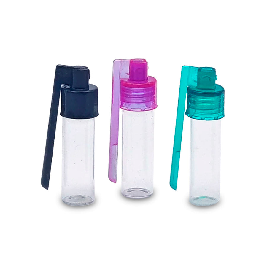 FLIP TOP LARGE GLASS VIAL W/SPOON (1dram) 25CT/PK PC1DRAM