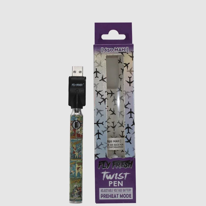 FLY FRESH RETRO TWIST PEN 650MAH PER/PC ASST DESING