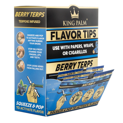 KING PALM FLAVOR TIPS 2/PK 50PK/DISPLAY BERRY TERPS