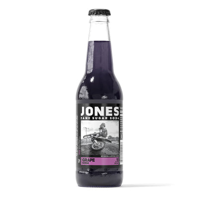 EXOTIC SODA JONES CANE SUGAR SODA 12oz. BOTTLE M.F. GRAPE