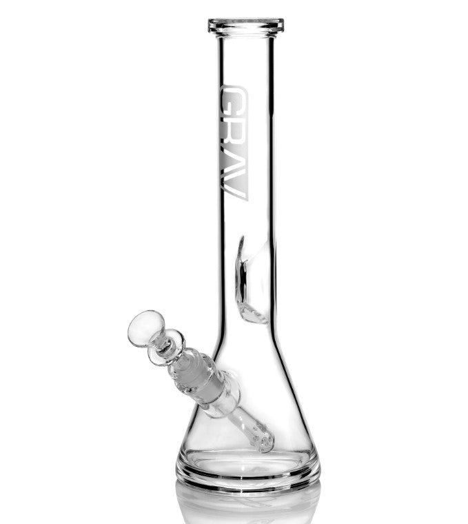 GRAV MEDIUM BEAKER WATER PIPE CLEAR 38B.0