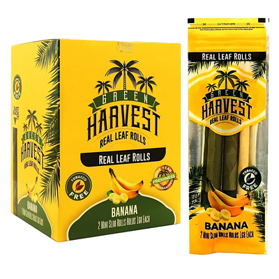 GREEN HARVEST 2 MINI SLIM ROLL 2CT/PK 20PK/DISPLAY BANANA