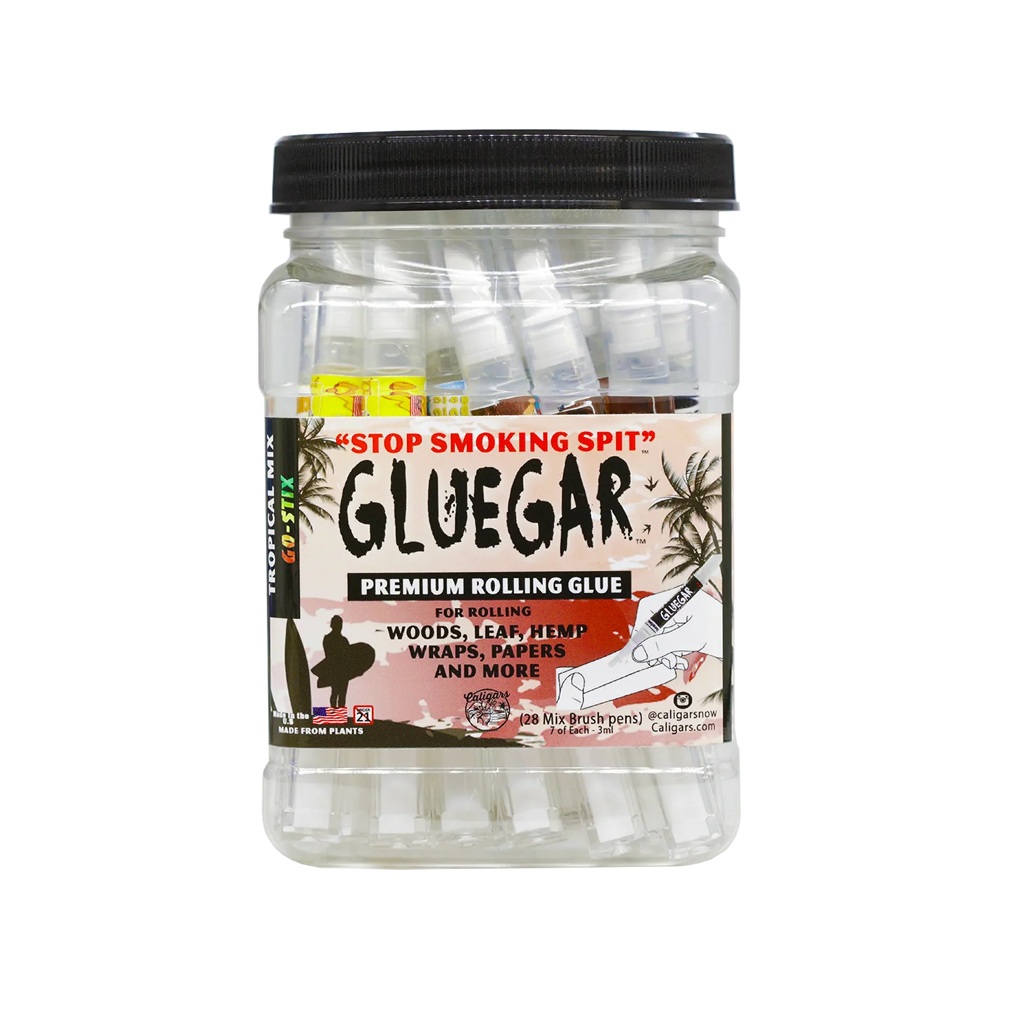 GLUEGAR FOR ROLLING 3ML BRUSH TIP PEN 28/JAR TROPICAL MIX