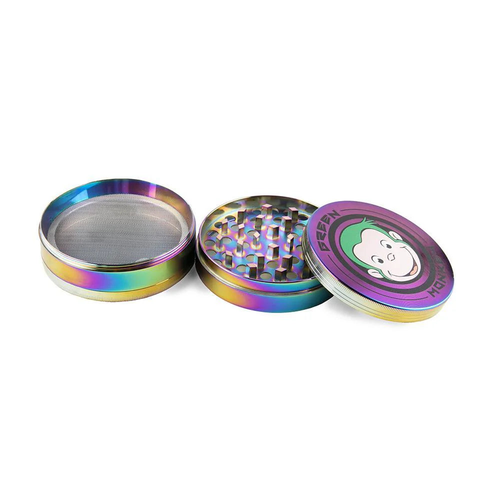 GREEN MONKEY 4PT ZINC GRINDER 100MM RAINBOW