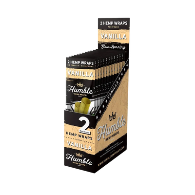 HUMBLE HEMP WRAPS 2/PK, 25PK/DISPLAY VANILLA