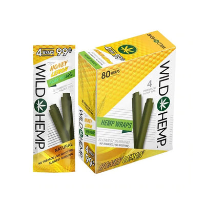 WILD HEMP WRAPS 4/PK 20PK/DISPLAYÿHONEY LEMON
