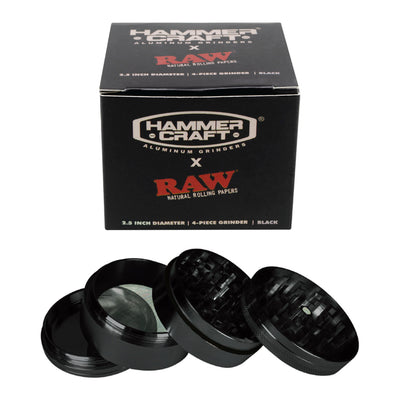 RAW HAMMER CRAFT ALUMINUM GRINDER 4 PART BLACK