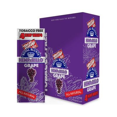 ROYAL BLUNTS HEMP A RILLO HEMP WRAPS 4PK 15PK/BOX GRAPE