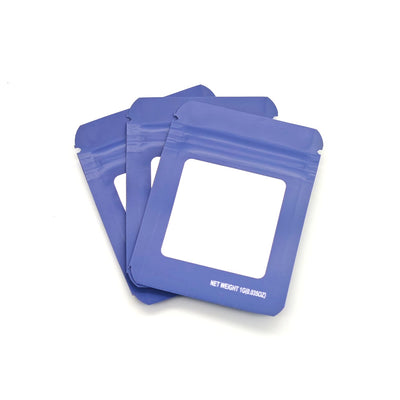 MYLAR BAGS PURPLE W/WINDOW 3x2.5