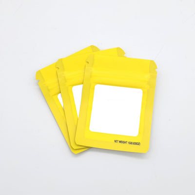 MYLAR BAGS YELLOW W/WINDOW 3x2.5