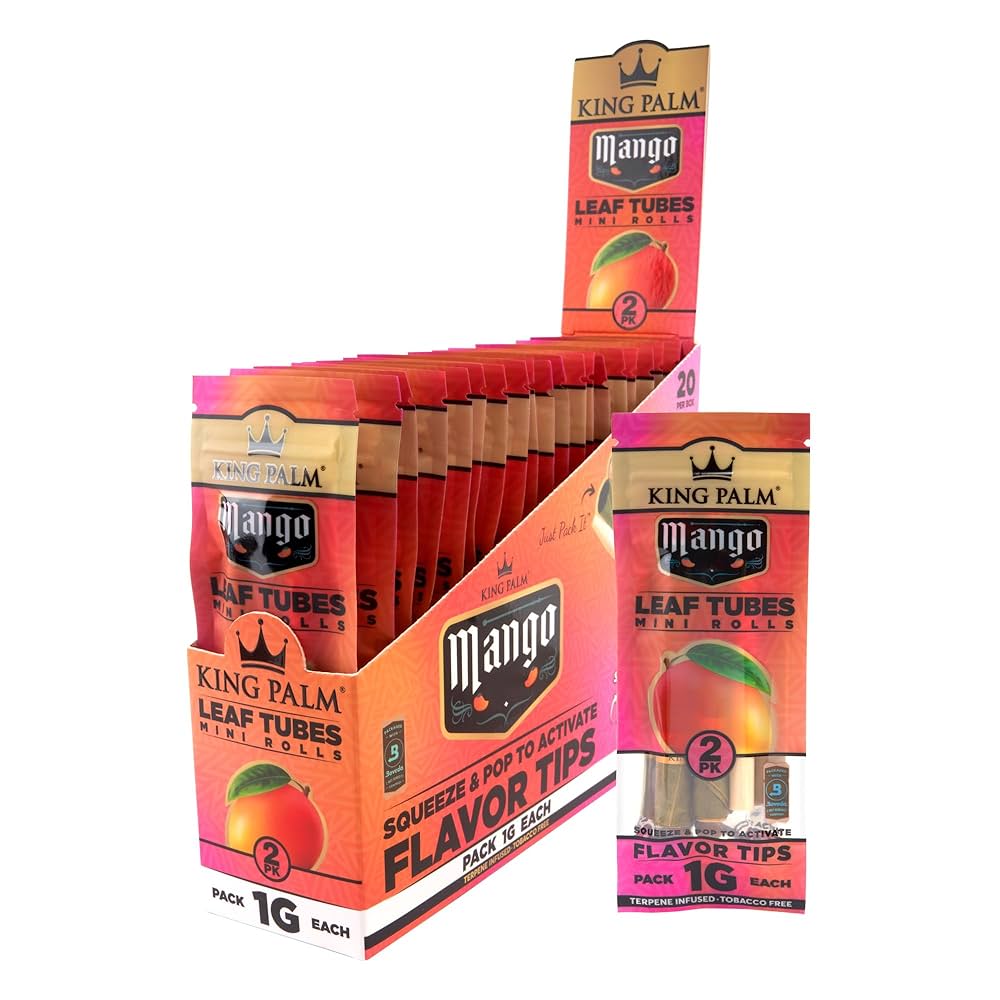 KING PALM LEAF TUBES MINI ROLLS 1G 2/PK 20PK/BOX MANGO OG